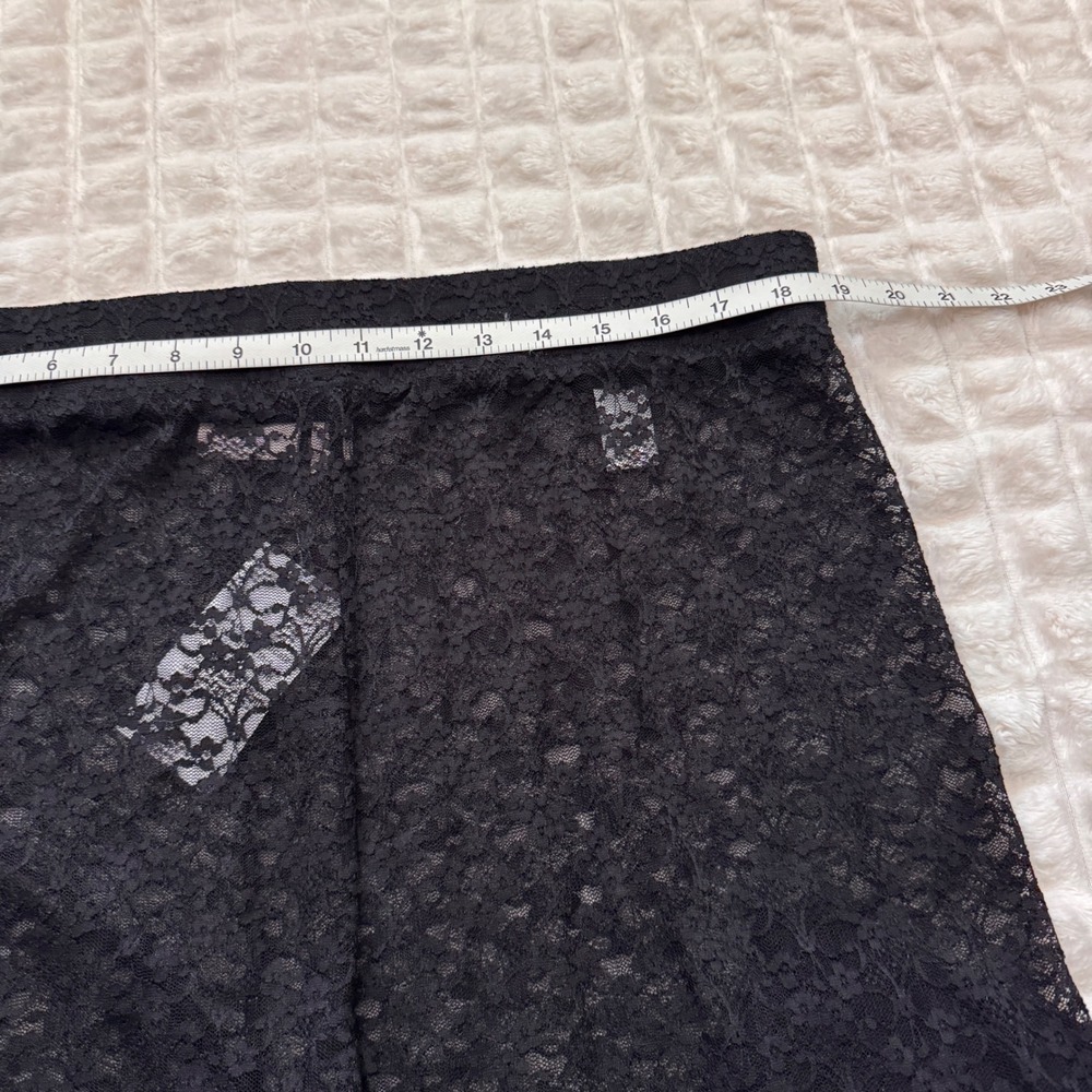 NEW Logo Lori Goldstein 1X Black Floral Lace Sheer Leggings 80s Y2K Layering - Picture 4 of 8